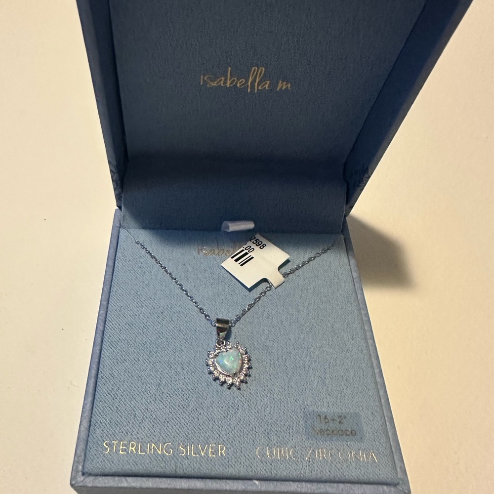 Isabella M Opal Pendant Necklace in Sterling Silver